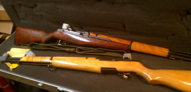 These are my buddy Doc’s M1 Garands… He won these for shooting Distinguished in the Navy…  These were UNISSUED weapons…  He did the finish himself.      